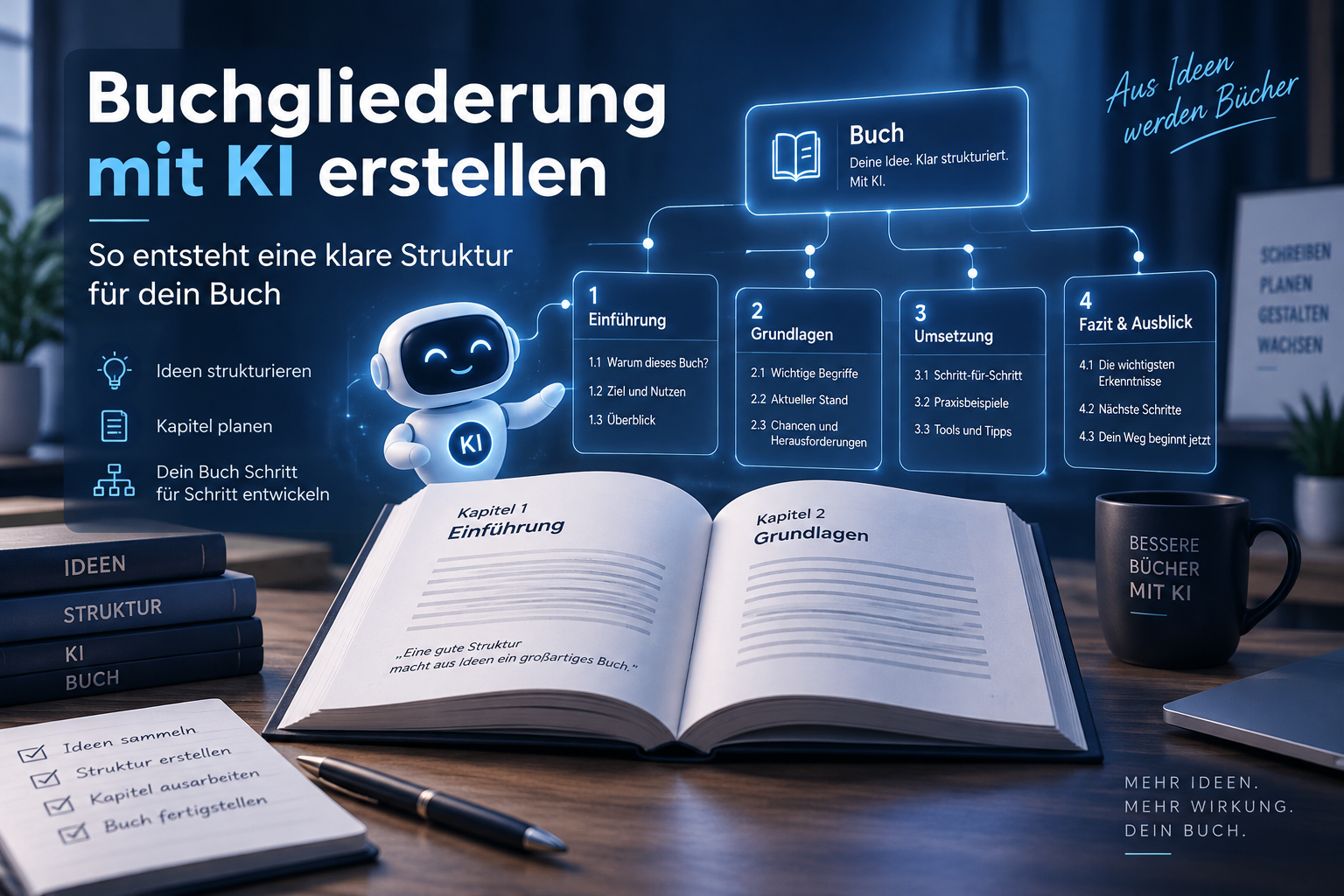 buchgliederung mit ki erstellen